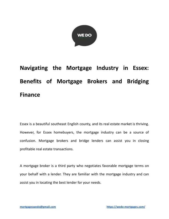 navigating the mortgage industry in essex