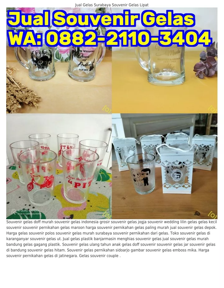 jual gelas surabaya souvenir gelas lipat