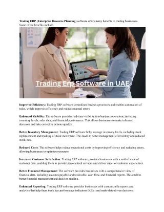 trading erp enterprise resource planning software