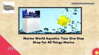 Marine World Aquatics Your One-Stop Shop For All Things Marine