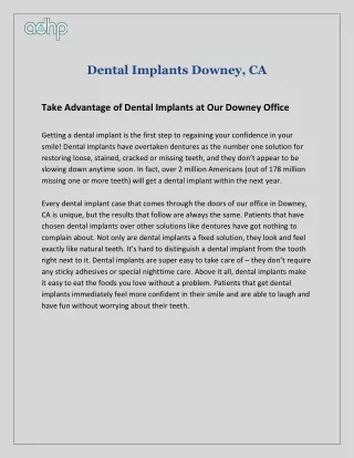 Dental Implants Downey, CA
