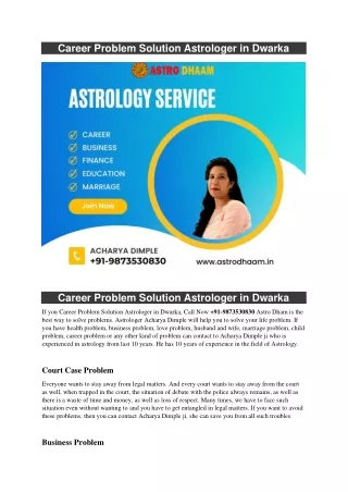 career problem solution astrologer in dwarka