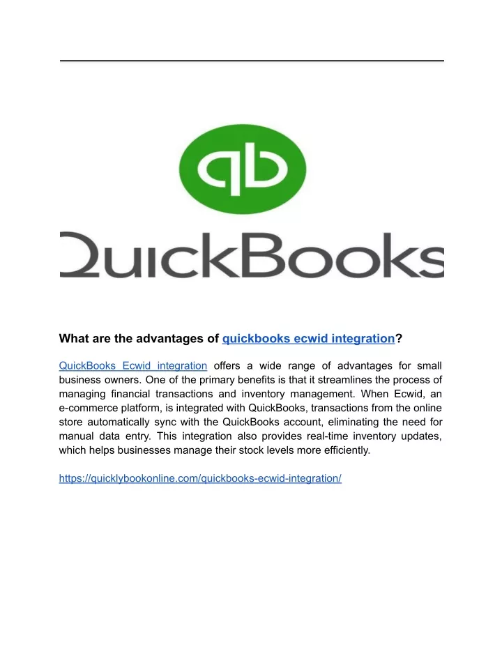 what are the advantages of quickbooks ecwid