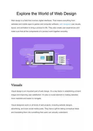 Explore the World of Web Design
