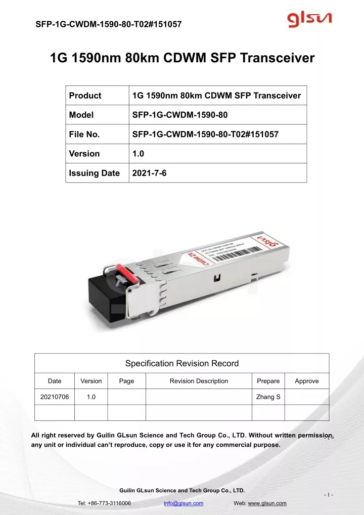 sfp 1g cwdm 1590 80 t02 151057