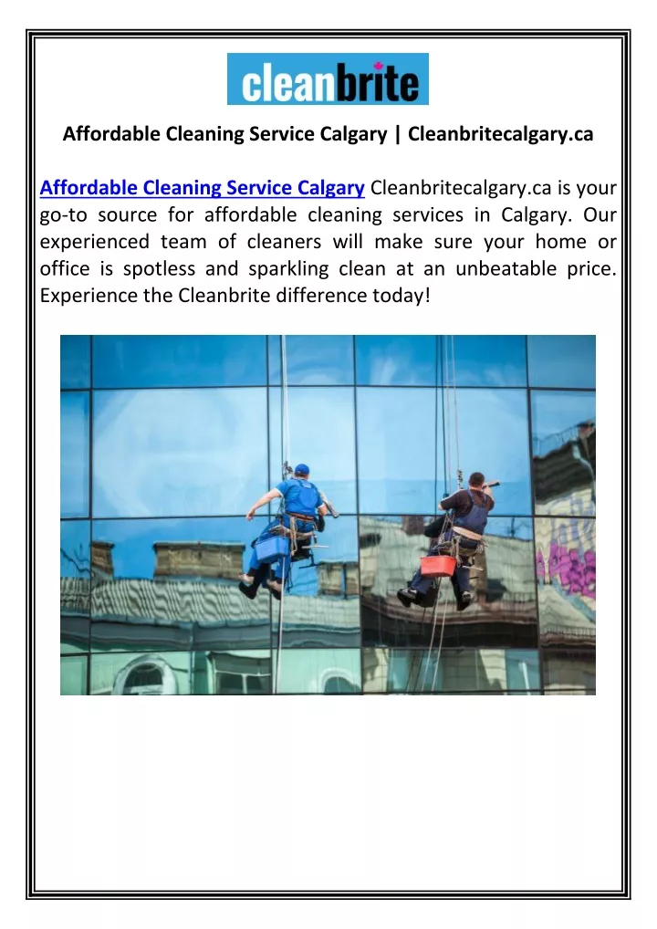 affordable cleaning service calgary