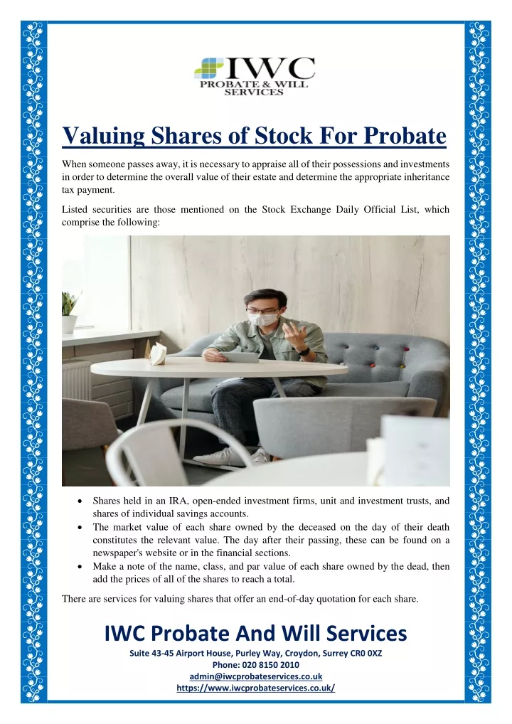 valuing shares of stock for probate