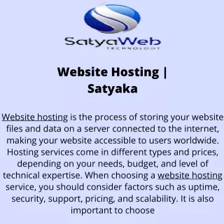 website hosting satyaka