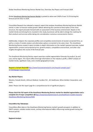 global anesthesia monitoring devices market size