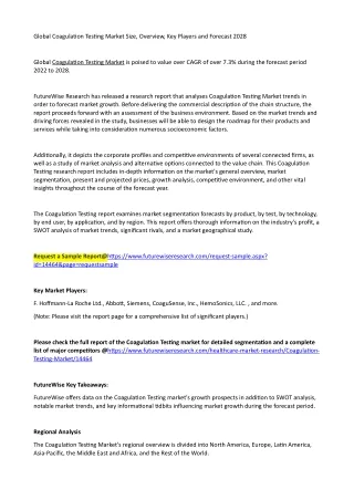 global coagula on tes ng market size overview