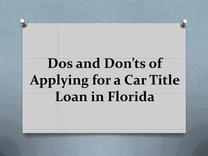 dos and don ts of applying for a car title loan