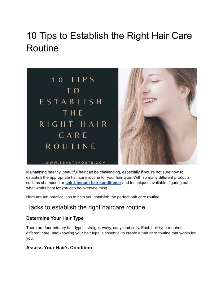 10 tips to establish the right hair care routine