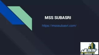 Leading Building & Construction Materials Suppliers in Chennai | MSS Subasri