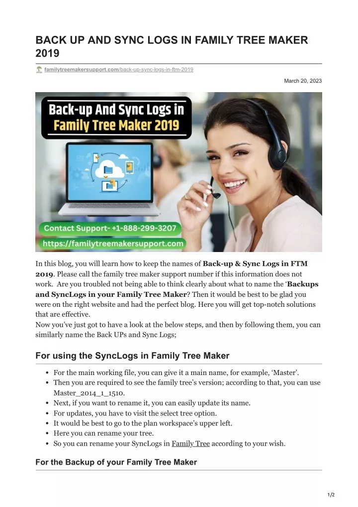 back up and sync logs in family tree maker 2019