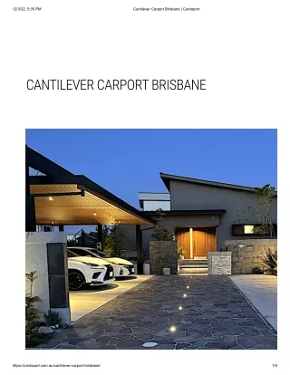 Cantilever Carport Brisbane
