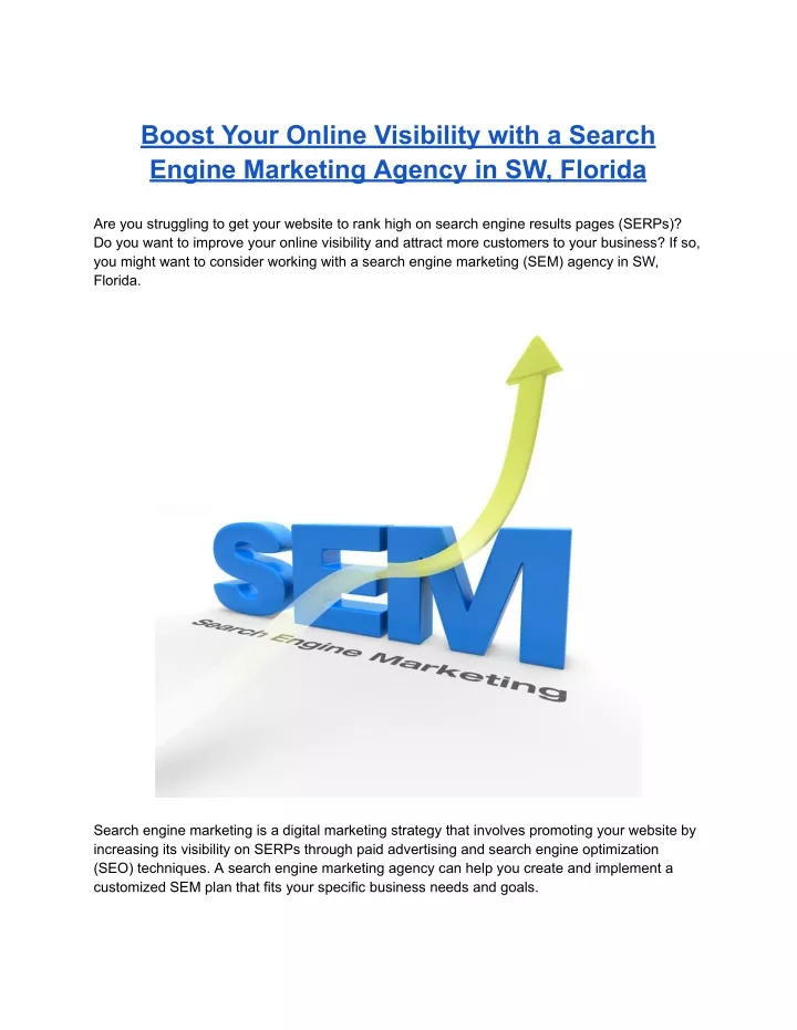 boost your online visibility with a search engine
