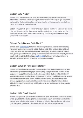 badem s t nedir