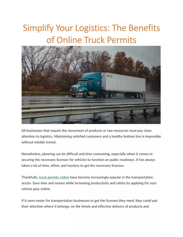 simplify your logistics the benefits of online