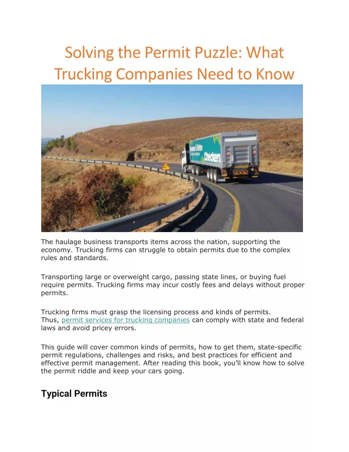 solving the permit puzzle what trucking companies