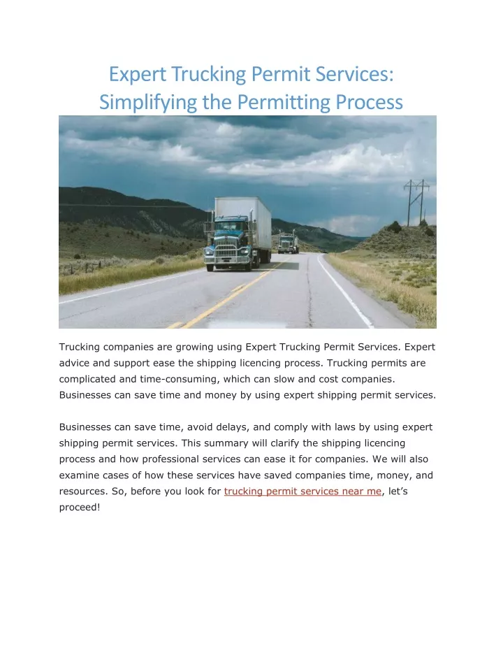 expert trucking permit services simplifying