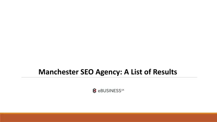manchester seo agency a list of results