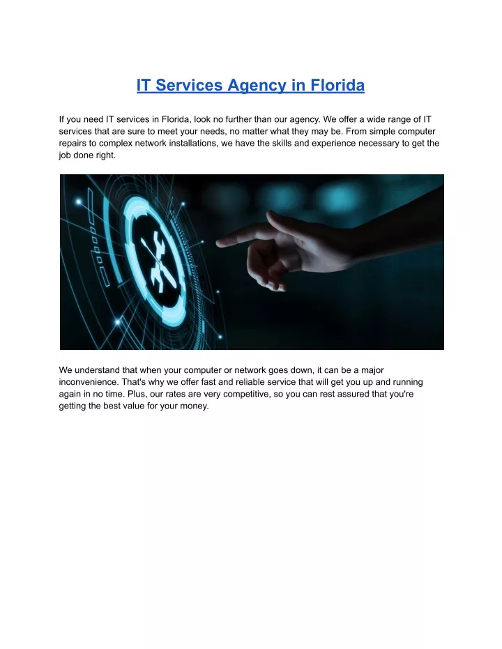 it services agency in florida