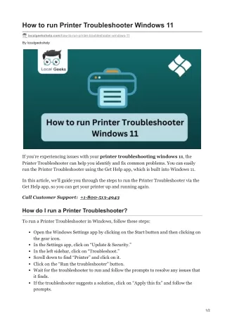 localgeekshelp.com-How to run Printer Troubleshooter Windows 11