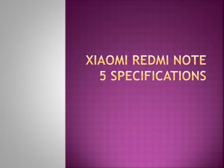 xiaomi redmi note 5 specifications