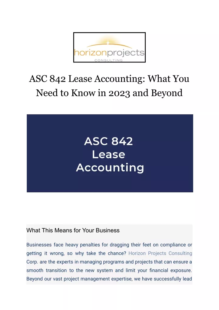 PPT - ASC 842 Lease Accounting What You Need To Know In 2023 And Beyond ...