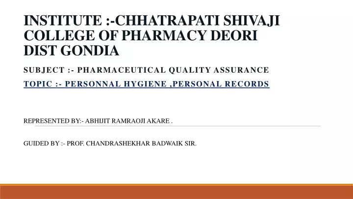 institute chhatrapati shivaji college of pharmacy deori dist gondia