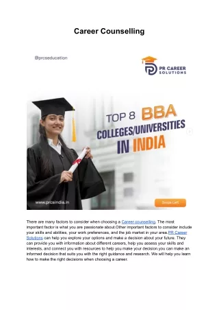 Career Counselling | PR Career Solutions