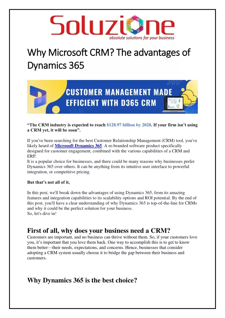 why microsoft crm the advantages of why microsoft