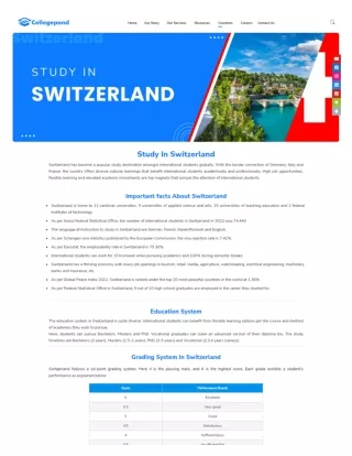 Study in Switzerland 2023 Universities, Eligibility, Cost and Scholarship