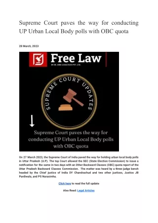 supreme court paves the way for conducting