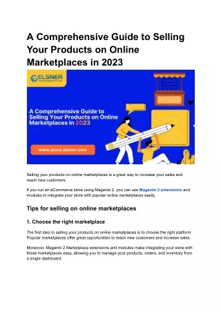 a comprehensive guide to selling your products