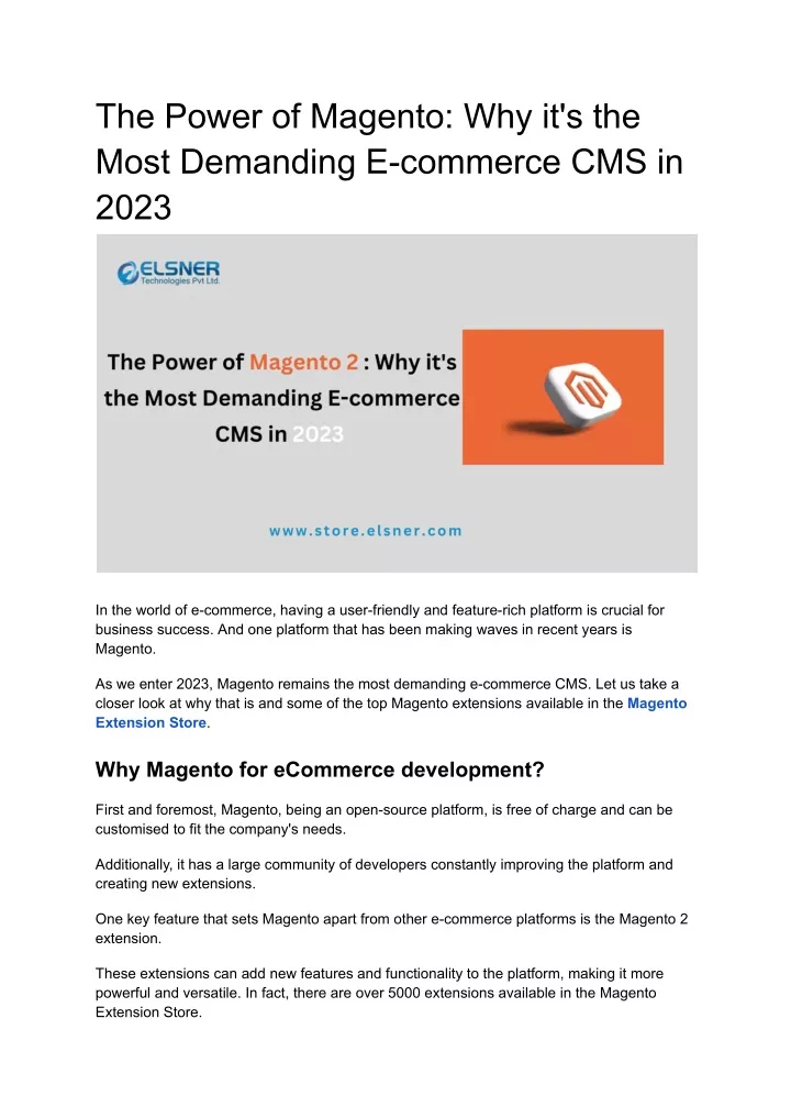 the power of magento why it s the most demanding