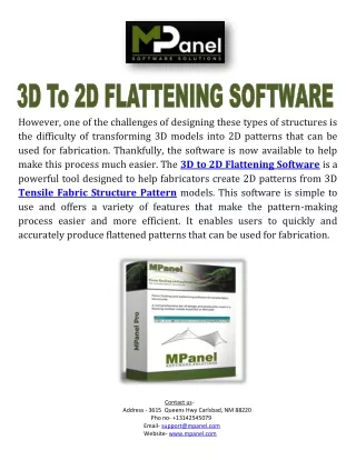 3D to 2D Flattening Software