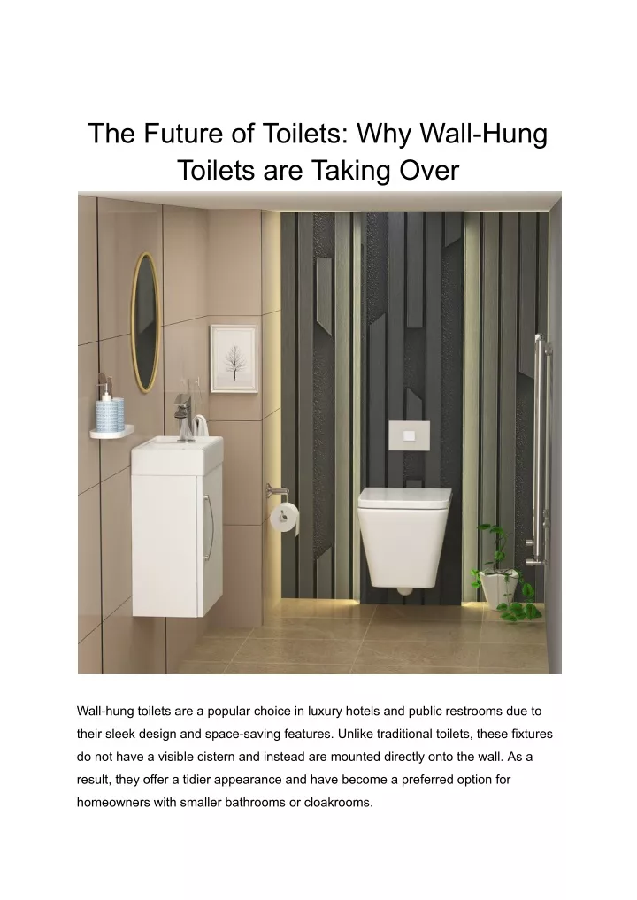 the future of toilets why wall hung toilets