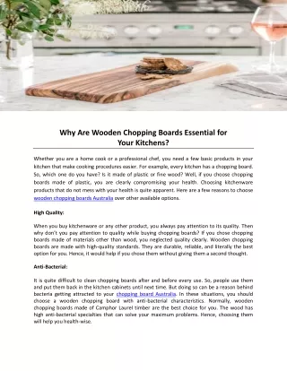 Why Are Wooden Chopping Boards Essential for Your Kitchens