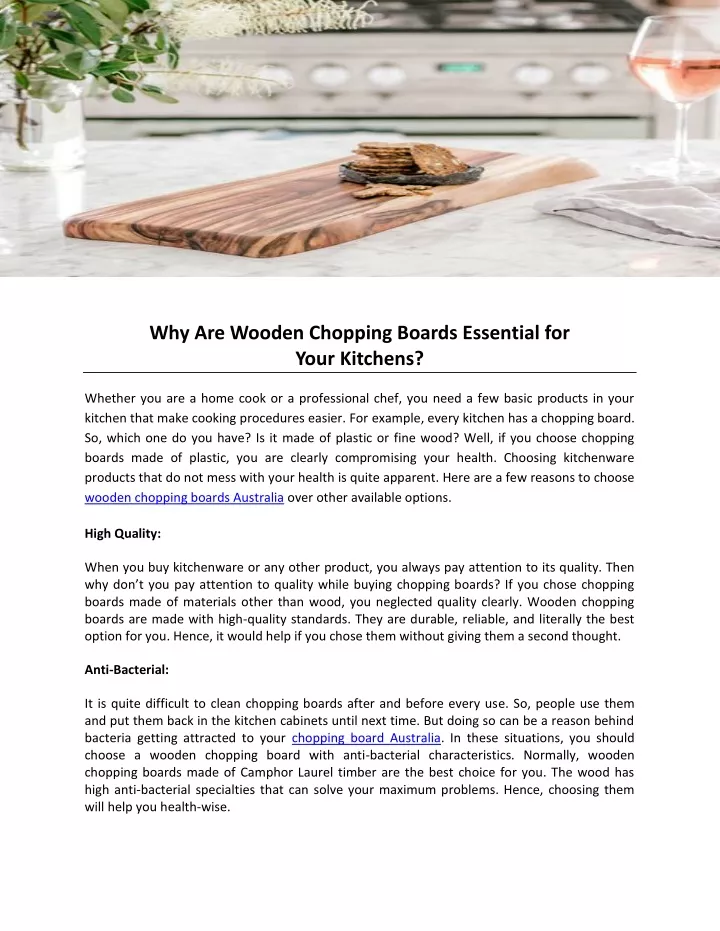 why are wooden chopping boards essential for your