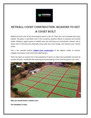 Netball Court Construction: Reasons To Get A Court Built