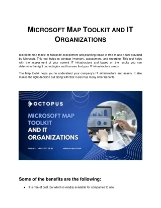 Microsoft map toolkit and IT Organisations