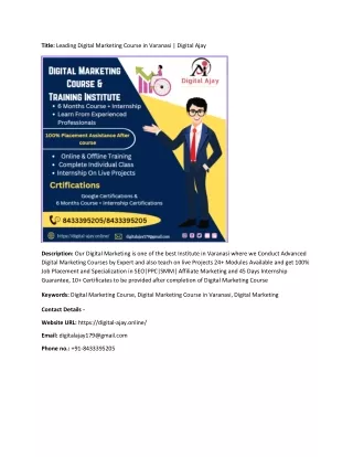 title leading digital marketing course