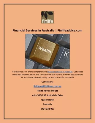 Financial Services In Australia | Finlifeadvice.com