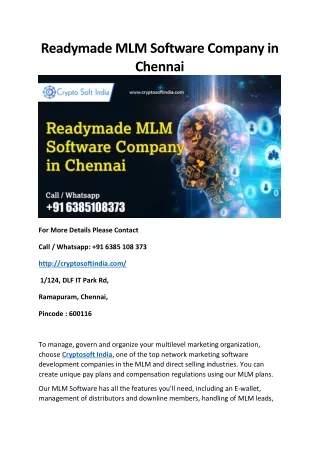 readymade mlm software company in chennai