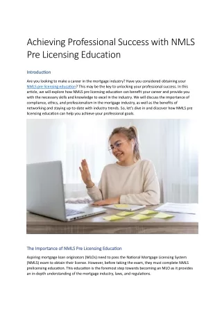 achieving professional success with nmls