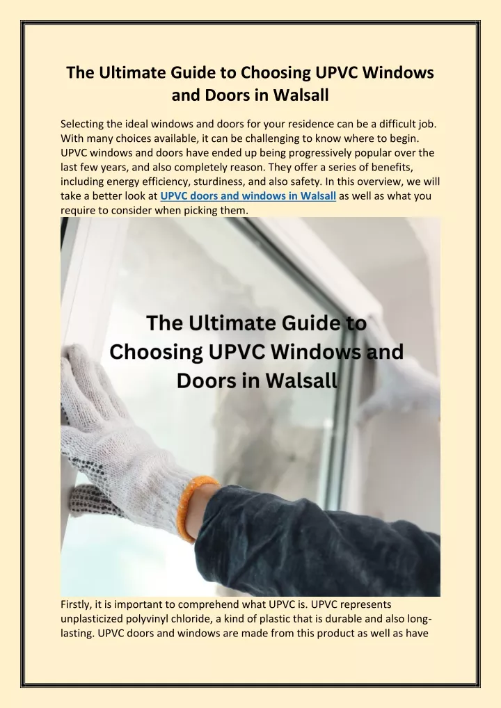 the ultimate guide to choosing upvc windows