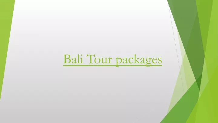 bali tour packages