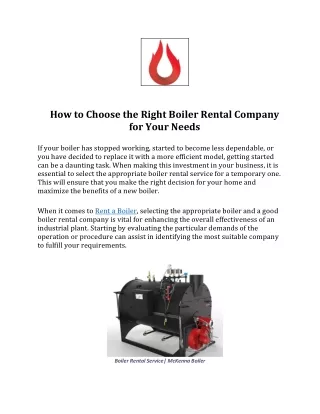 How to Choose the Right Boiler Rental Company for Your Needs | Mckenna Boiler