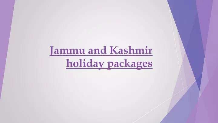 jammu and kashmir holiday packages